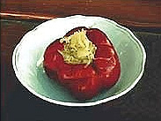 Poivron rouge farci de choucroute