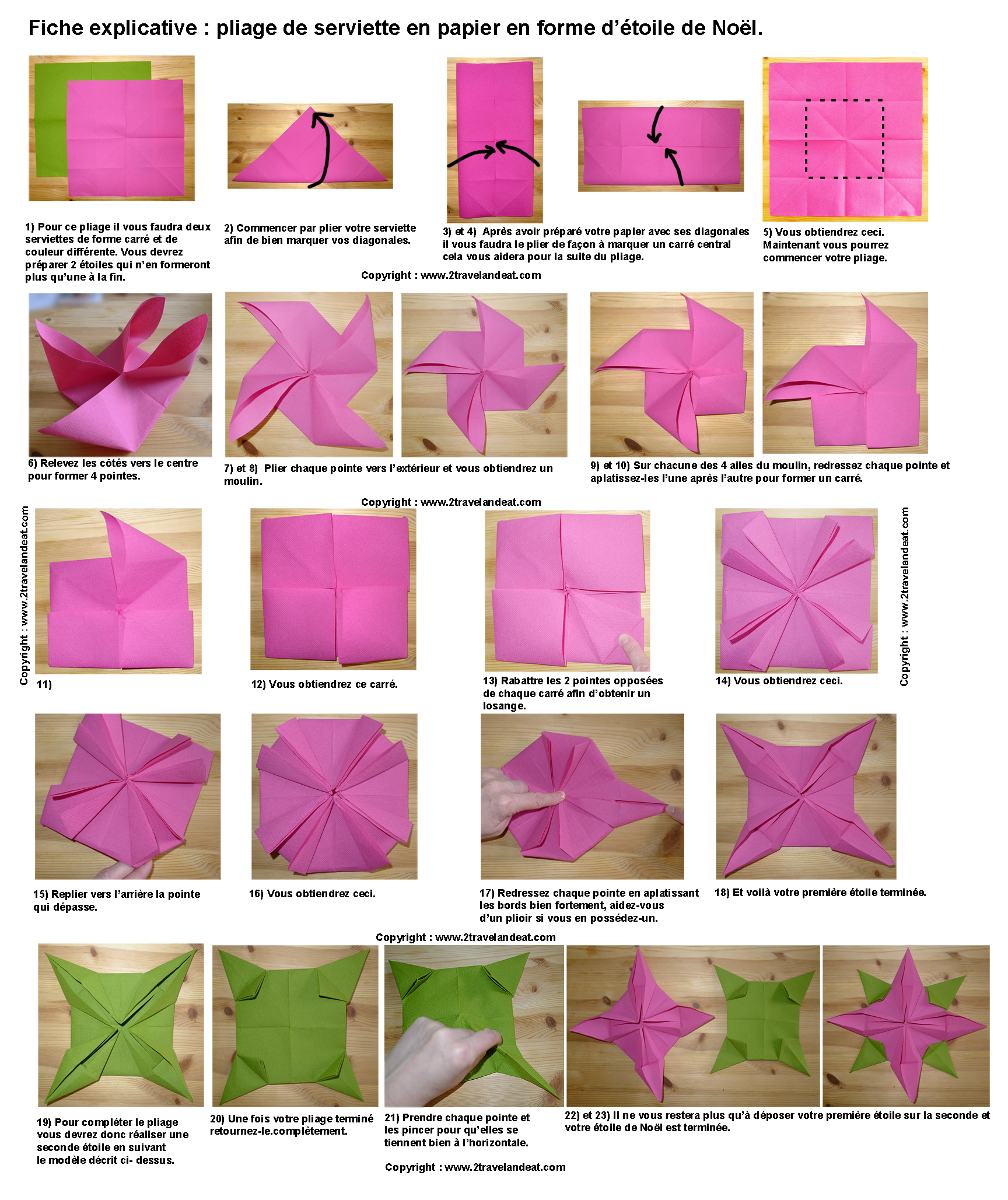 Origami Étoile en papier