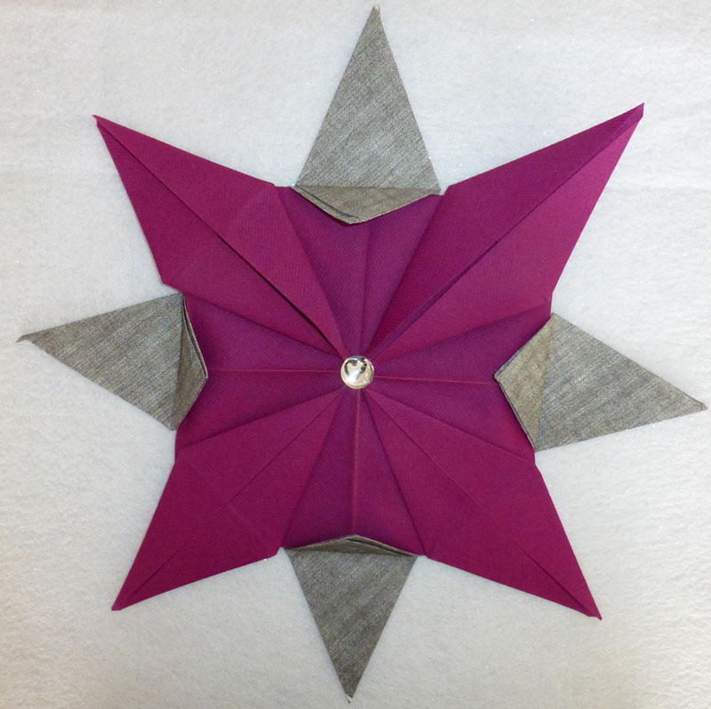 Serviette origami en papier doré x12